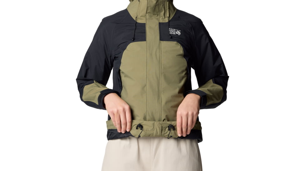 Mountain Hardwear Dry Times Hooded Jacket - Women's, Mission Olive, Black, S, 2109741-335-S