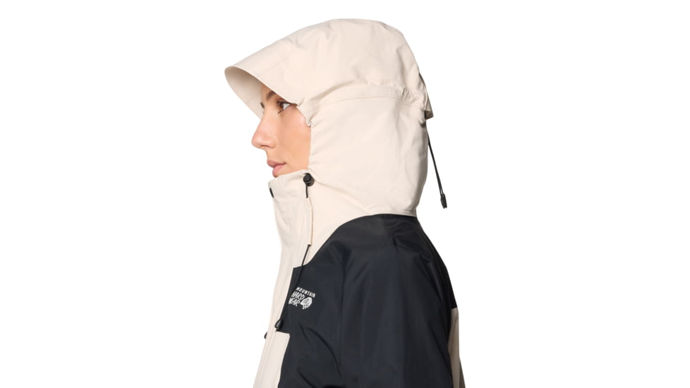 Mountain Hardwear Dry Times Hooded Jacket - Women's, Talc, Black, XL, 2109741-170-XL