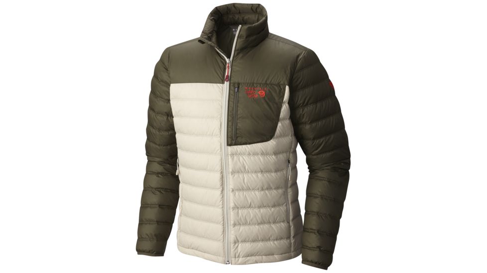 Mountain Hardwear Dynotherm Down Jacket - Men's-Fossil/Peatmoss-Medium