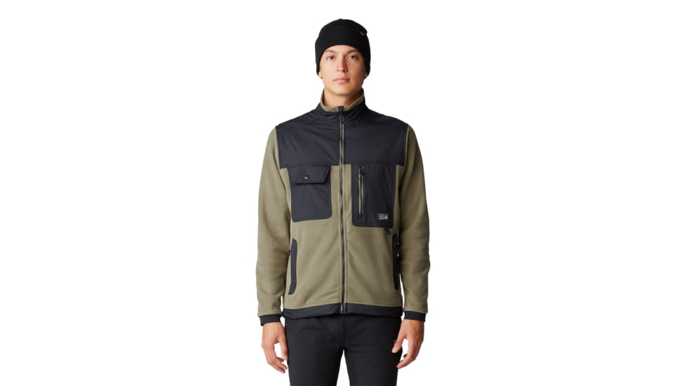 Mountain Hardwear First Tracks Fleece Full Zip Jacket - Mens, Stone Green/Black, Large, 2077631397-L