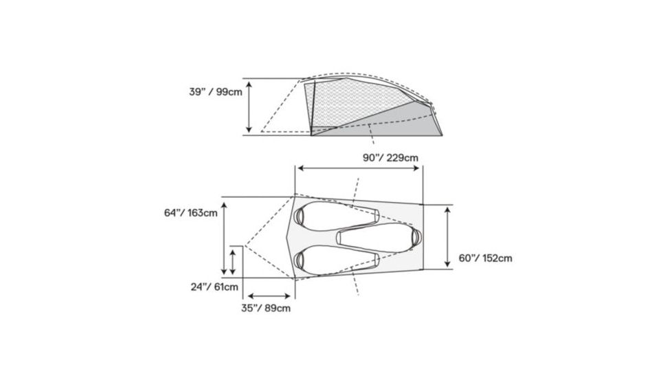 Mountain Hardwear Ghost UL 3 Tent, Grey Ice, O/S 1789621063-O/S