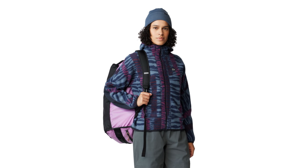 Mountain Hardwear HiCamp Fleece Printed Hoody - Womens, Montauk Blue Ridge Stripe Print, Small, 2104291430-S