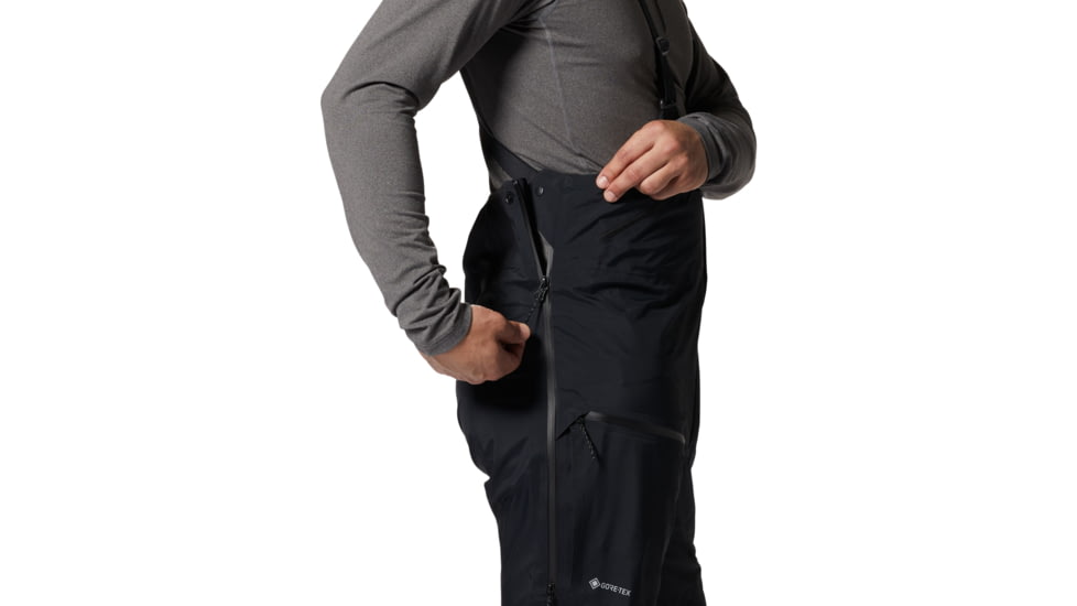 Mountain Hardwear High Exposure Gore-Tex C-Knit Bib - Mens, Black, Medium, Regular, 1989881010-Black-M-R