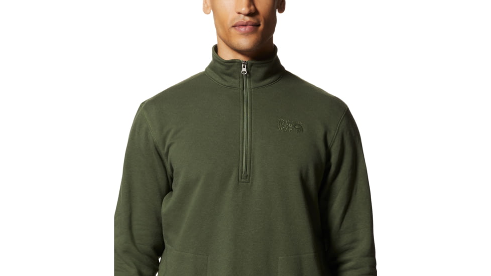 Mountain Hardwear Logo 1/4 Zip - Mens, Surplus Green, Large, 2016801347-Surplus Green-L