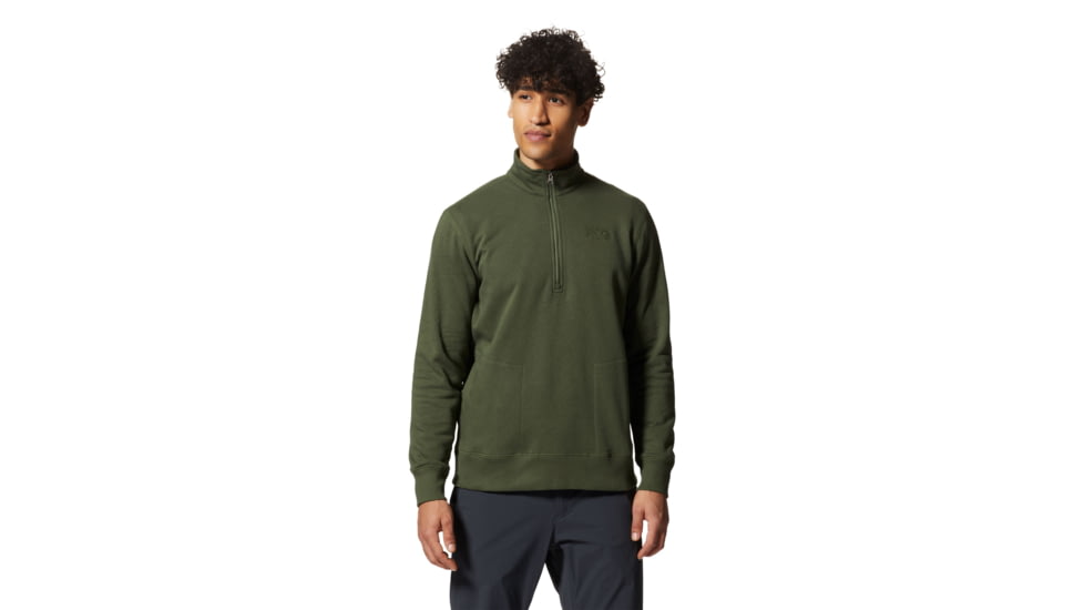 Mountain Hardwear Logo 1/4 Zip - Mens, Surplus Green, Large, 2016801347-Surplus Green-L