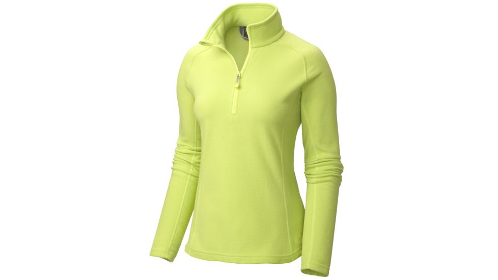 Mountain Hardwear MicroChill Zip T Long Sleeve  (Clearance) - Women's-Medium-Neon Light