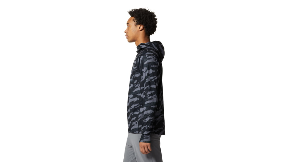 Mountain Hardwear Mountain Stretch Hoody - Mens, Black Paintstro, Large, 1942321011-BL