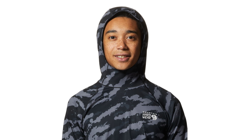 Mountain Hardwear Mountain Stretch Hoody - Mens, Black Paintstro, Large, 1942321011-BL
