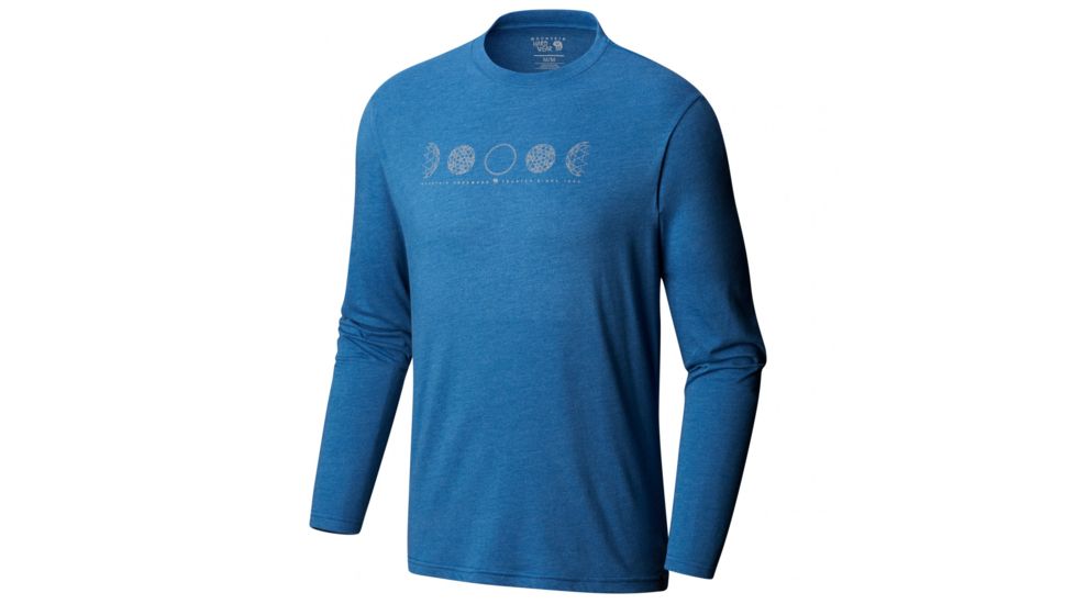 Mountain Hardwear Phases of the Space Station Long Sleeve, Heather Nightfall Blue, XXL, 1792821449-XXL