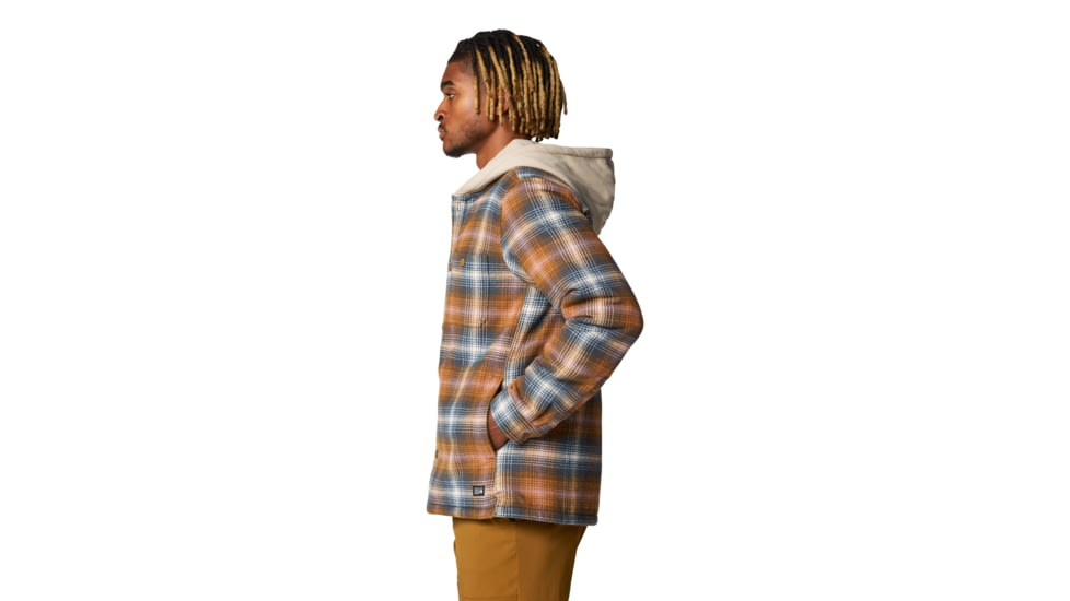 Mountain Hardwear Plusher Microchill Lined Shirt - Men's, Golden Brown Ombre Buffalo Check Print, Large, 2079671233-L