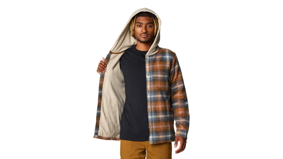 Mountain Hardwear Plusher Microchill Lined Shirt - Men's, Golden Brown Ombre Buffalo Check Print, Large, 2079671233-L