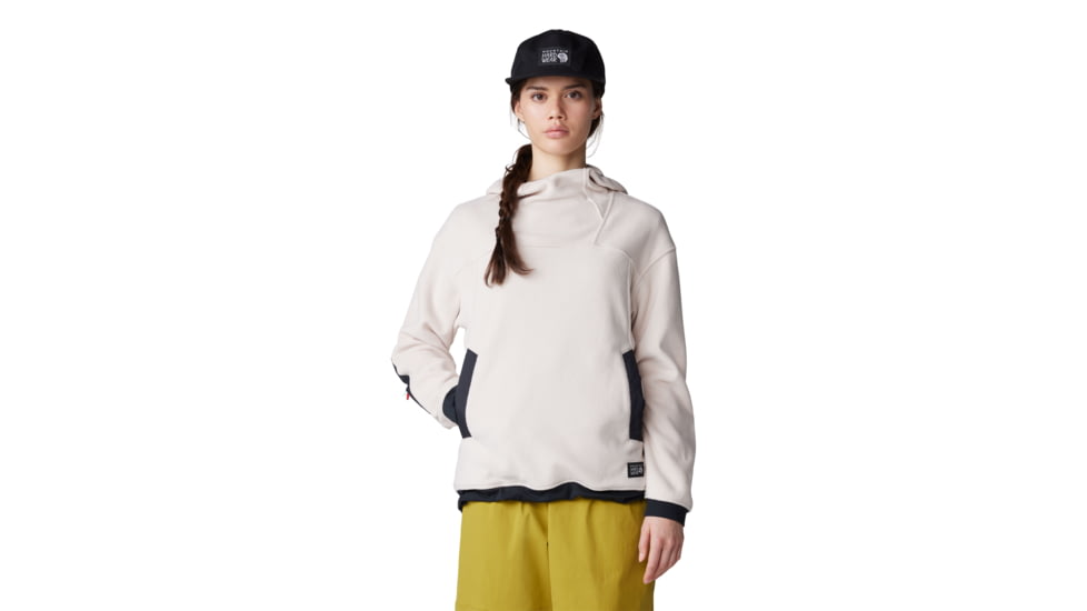 Mountain Hardwear Powder Maven Fleece Pullover Hoody - Women's, Talc, Small, 2077671170-S