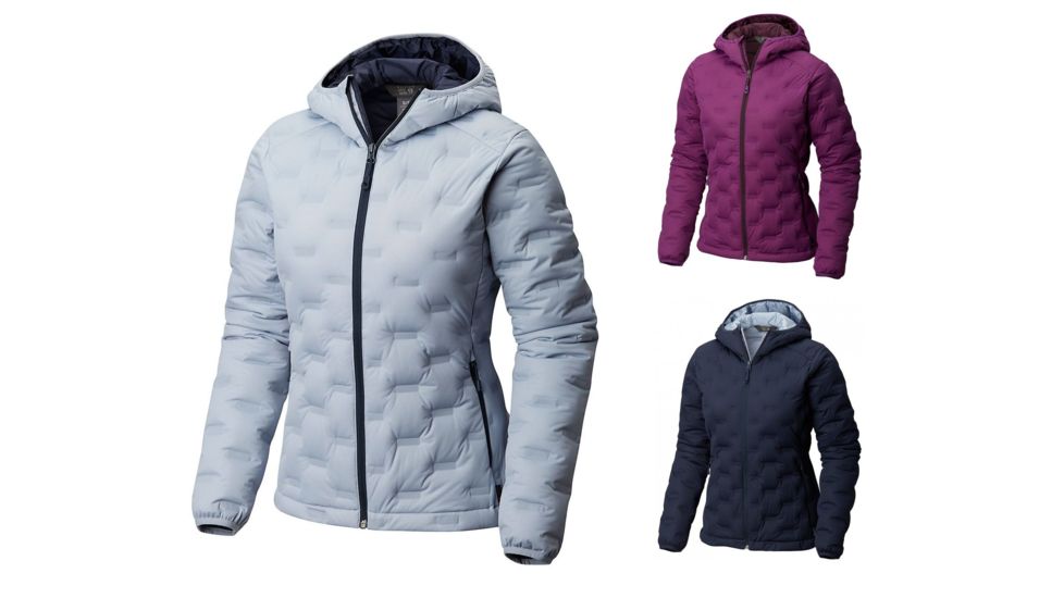 Mountain Hardwear StretchDown DS Hooded Jacket - Women's, Arctic Blue, Cosmos Purple, Dark Zinc
