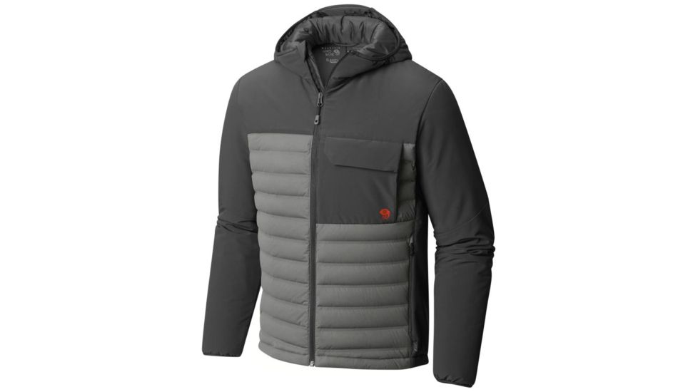 Mountain Hardwear StretchDown HD Hooded Jacket - Men's, Manta Grey, Shark, M 1732011073-M
