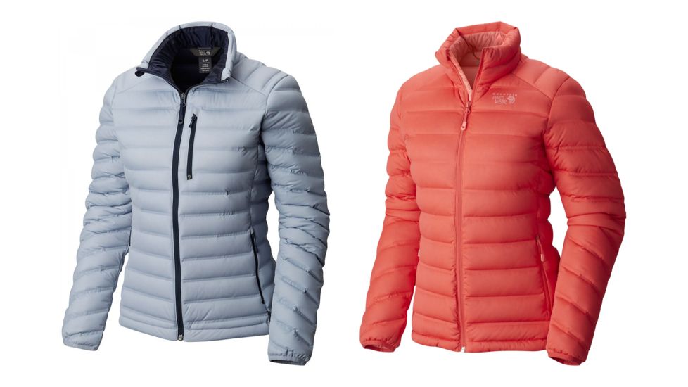 Mountain Hardwear StretchDown Jacket - Women's, Arctic Circle Blue, Scarlet Red