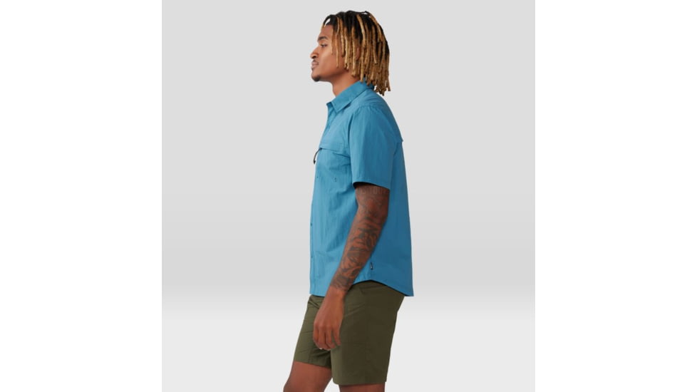 Mountain Hardwear Stryder Short Sleeve Shirt - Mens, Caspian, Medium, 2070501442-M