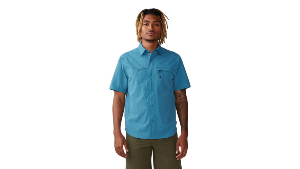 Mountain Hardwear Stryder Short Sleeve Shirt - Mens, Caspian, Medium, 2070501442-M