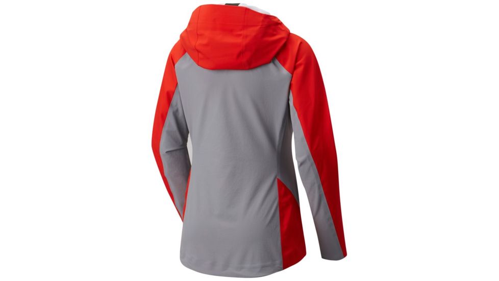 Mountain Hardwear Touren Hooded Jacket - Women's, Fiery Red, Manta Grey, M 1765361636-M