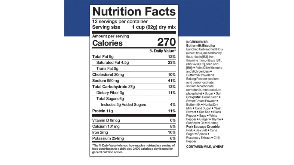 Mountain House Biscuits &amp; Gravy, 12 Servings, 30453