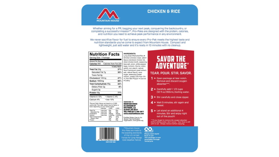 Mountain House Chicken and Rice ProPak, 50115