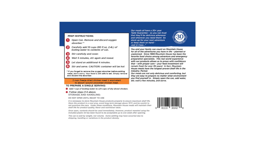 Mountain House Diced Chicken - Bulk