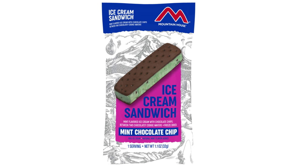Mountain House Mint Chocolate Chip Ice Cream Sandwich, 1 Serving, 55529