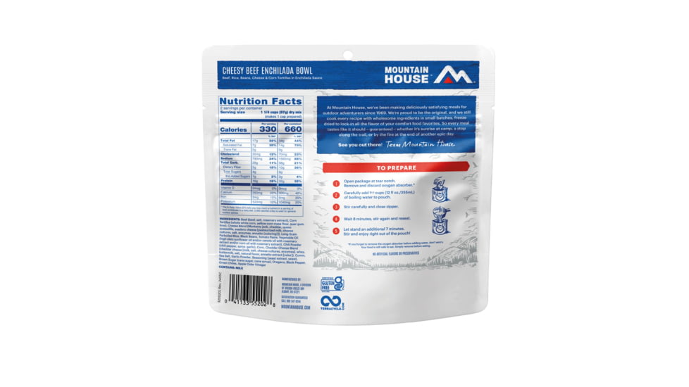 Mountain House Cheesy Beef Enchilada Bowl Pouch, 2, 51130