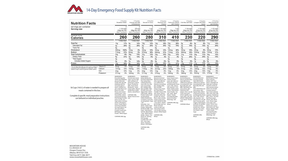 Mountain House Just in Case... 14-Day Emergency Kit, 42 pouches