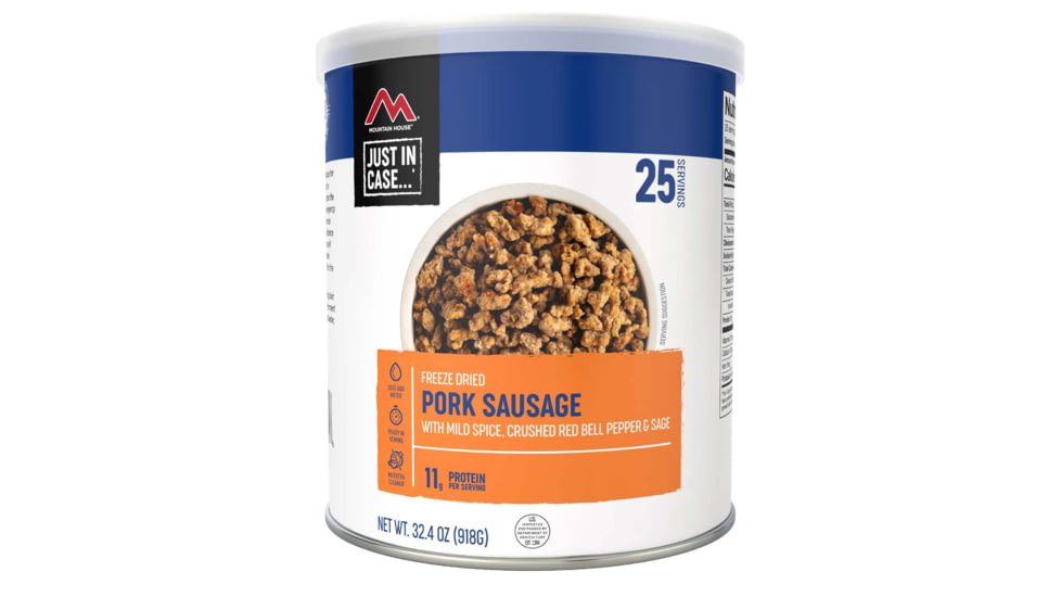Mountain House Pork Sausage w/Mild Spice, 25 Servings, 30229