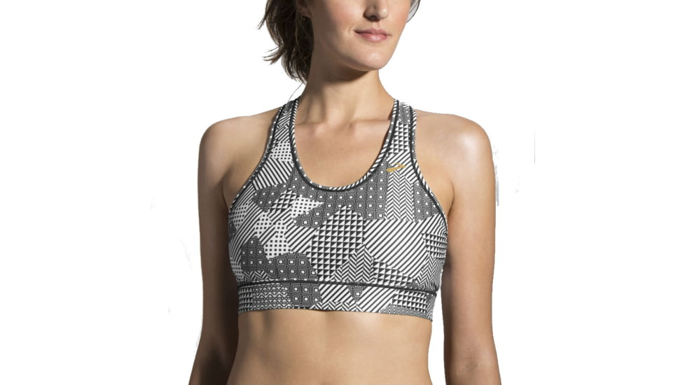 Moving Comfort Sureshot Racer Bra - Women's-Black Mosaic-X-Small