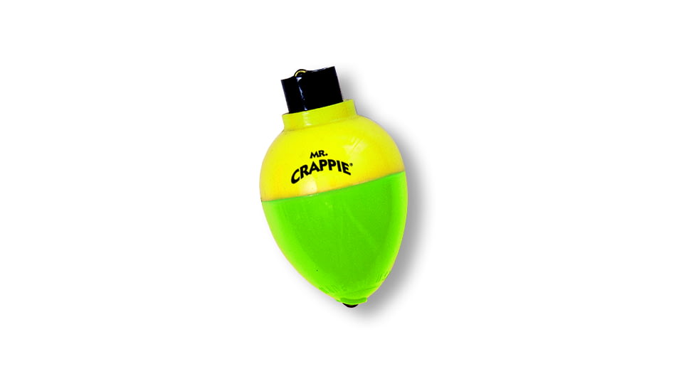 Mr. Crappie Rattlin Pear Floats 1/4in, 3Pk, Yellow/Green, RP4P-3YG