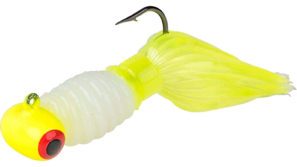 Mr. Crappie by Strike King Sausage Head, Pre-Rigged Jig Fishing Lure, Refrigerator White, 1/8oz, 3-Pack, MRCSH18-186, MRCSH18-186