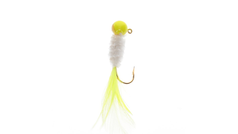 Mr. Crappie by Strike King Slab Daddy Live Hair, Hair Jig Fishing Lure, Refrigerator White, 1/8oz, 2-Pack, MRCSBLHJ18-186, MRCSBLHJ18-186