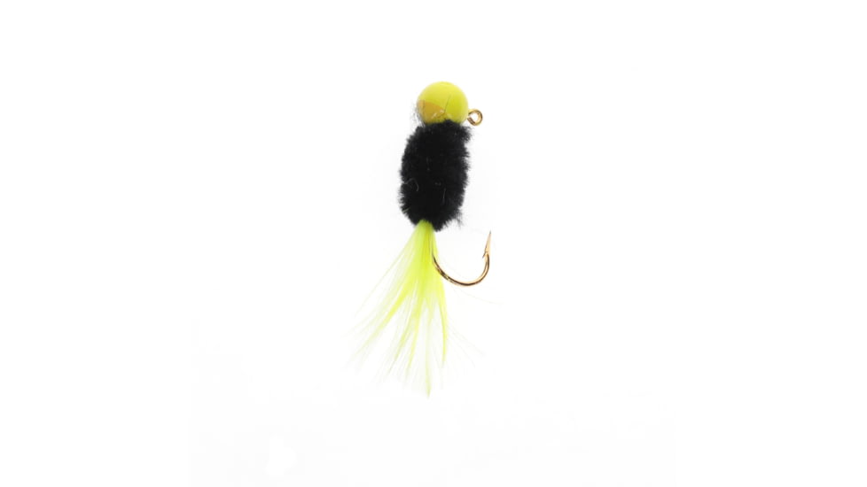 Mr. Crappie by Strike King Slab Daddy Live Hair, Hair Jig Fishing Lure, Tuxedo Black Chartreuse, 1/16oz, 2-Pack, MRCSBLHJ116-183, MRCSBLHJ116-183