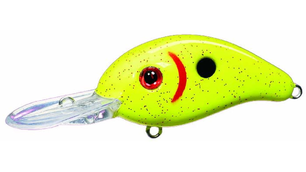 Mr. Crappie by Strike King Slab-Hammer Lure, Medium Diving Fishing Crankbait, Chartreuse Glitz, 3/8oz, SHCC3-636, SHCC3-636