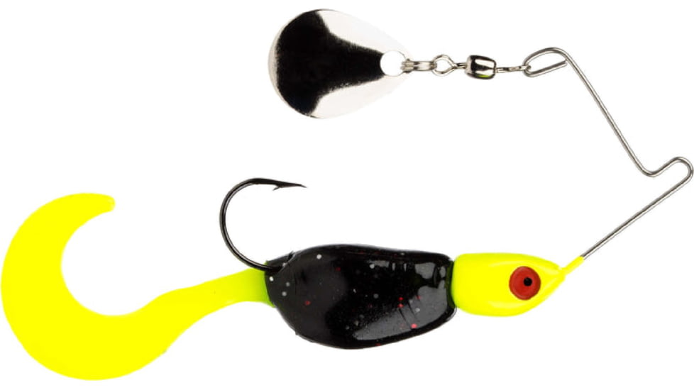 Mr. Crappie by Strike King Spin Baby Fishing Lure, Spinnerbait, Tuxedo Black Chartreuse, 1/8oz, MRCSB18-183, MRCSB18-183
