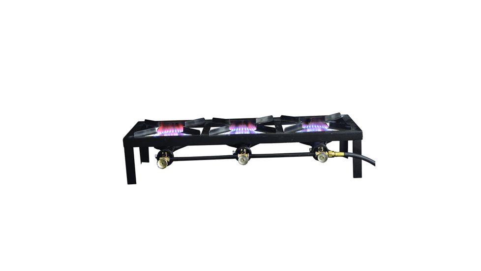 Mr. Heater 3 Burner Angle Iron Stove - 45000 BTU, Black, F235835