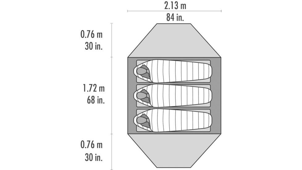 MSR Elixir Tent, 3-Person, White/Red, 10312