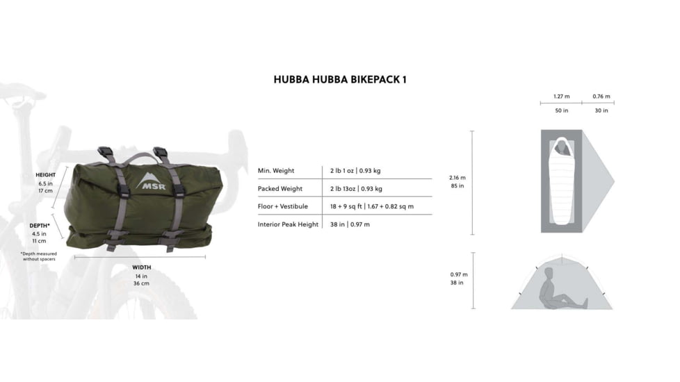 MSR Hubba Hubba Bikepack 1, Green, 1, 13706