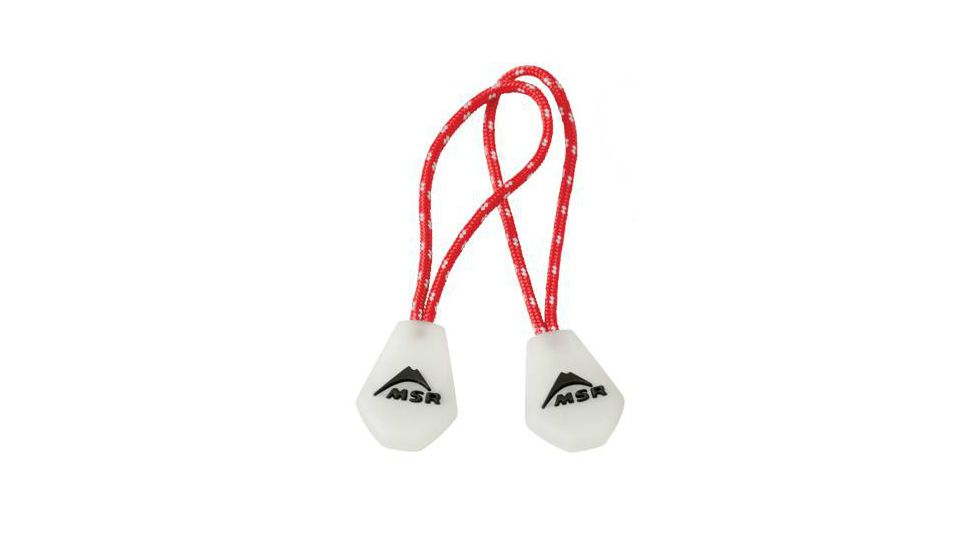 MSR Night Glow Zipper Pulls, Red/White, 5833