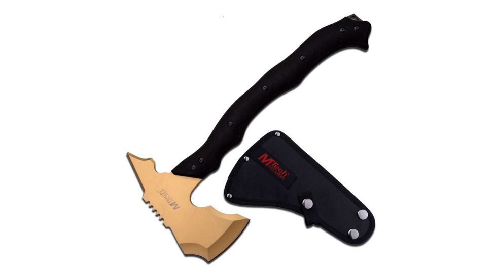 Mtech 14.5in, Stainless Steel Blade, Black Rubberized Nylon Fiber Handle MT-AXE13GD