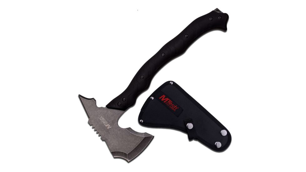 Mtech 14.5in, Stainless Steel Blade, Black Rubberized Nylon Fiber Handle MT-AXE13SW