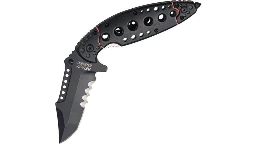MTech Ballistic Linerlock A/O Folding Knife,3.5in,Tanto Blade,Black Alum Handle MTA806TB