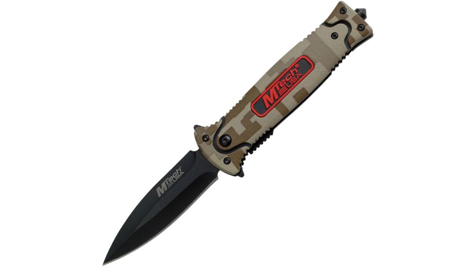 Mtech Camo Linerlock A/O Folding Knife,3.5in,Black,Digital Camo,Aluminum Handle MT791BC