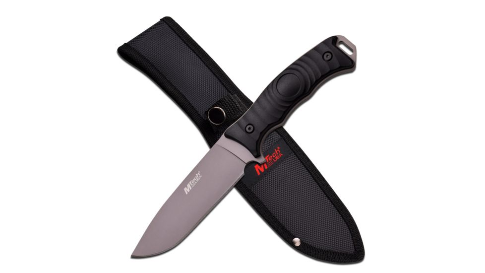 Mtech Fixed Blade, 10in, Stainless Steel Blade, Black Nylon Fiber Handle MT-20-70C