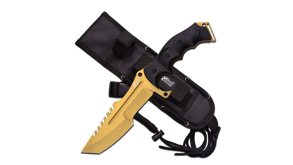 Mtech Fixed Blade, 11in, Stainless Steel Blade, Black G10 Handle MX-8054GD