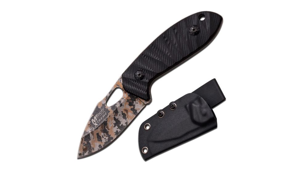 Mtech Fixed Blade, 6.1in, Stainless Steel Blade, Full Tang Black G10 Handle MX-8139LC