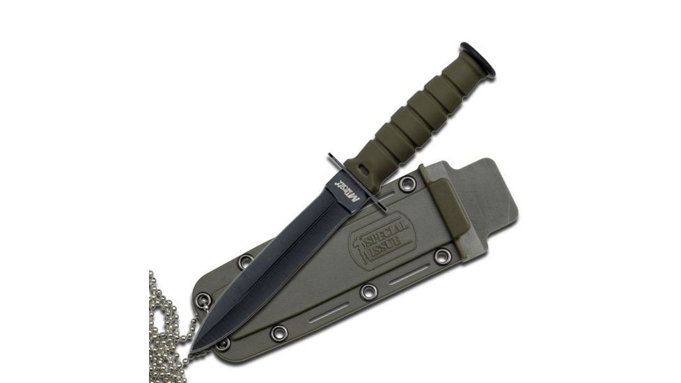 Mtech Fixed Blade, 6in, Stainless Steel Blade, Green Handle MT-632DGN