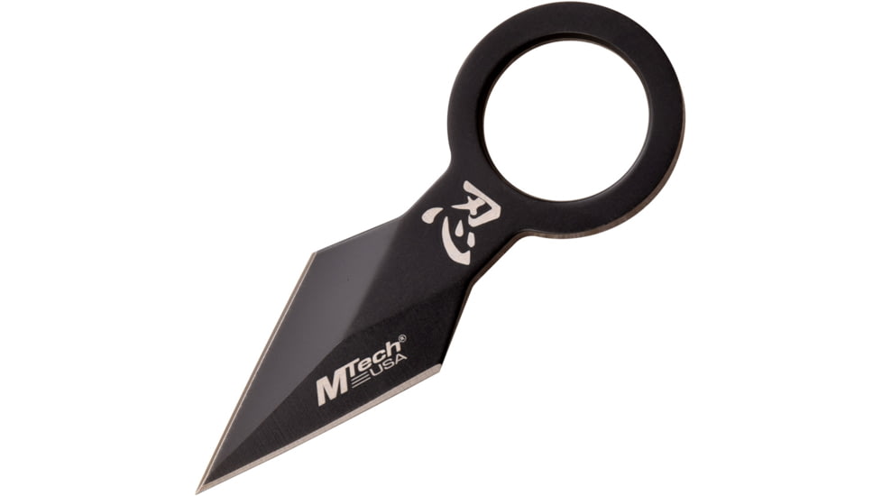 Mtech Spear Point Fixed Blade Knife w/Bead Chain, 1.75 in, 3Cr13 Stainless Steel Stainless Steel, Black, MT-20-92BK