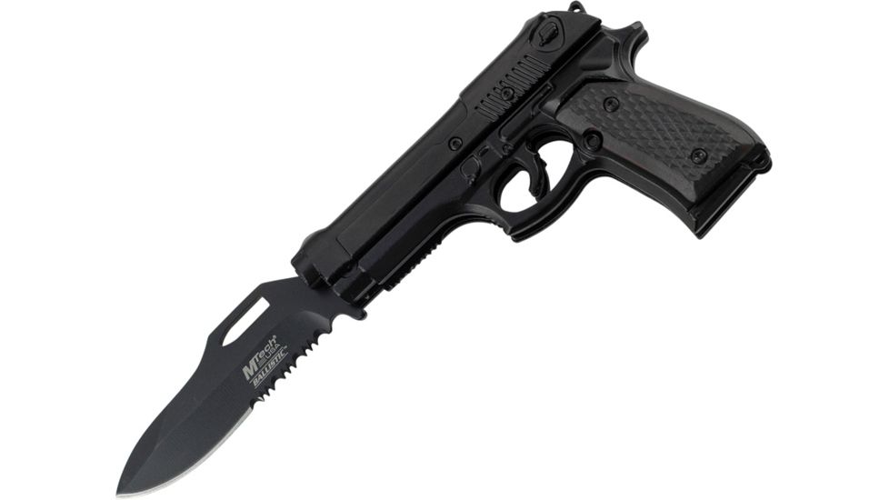 Mtech Folder Pistol-Shaped Knife, Black MTA818BK